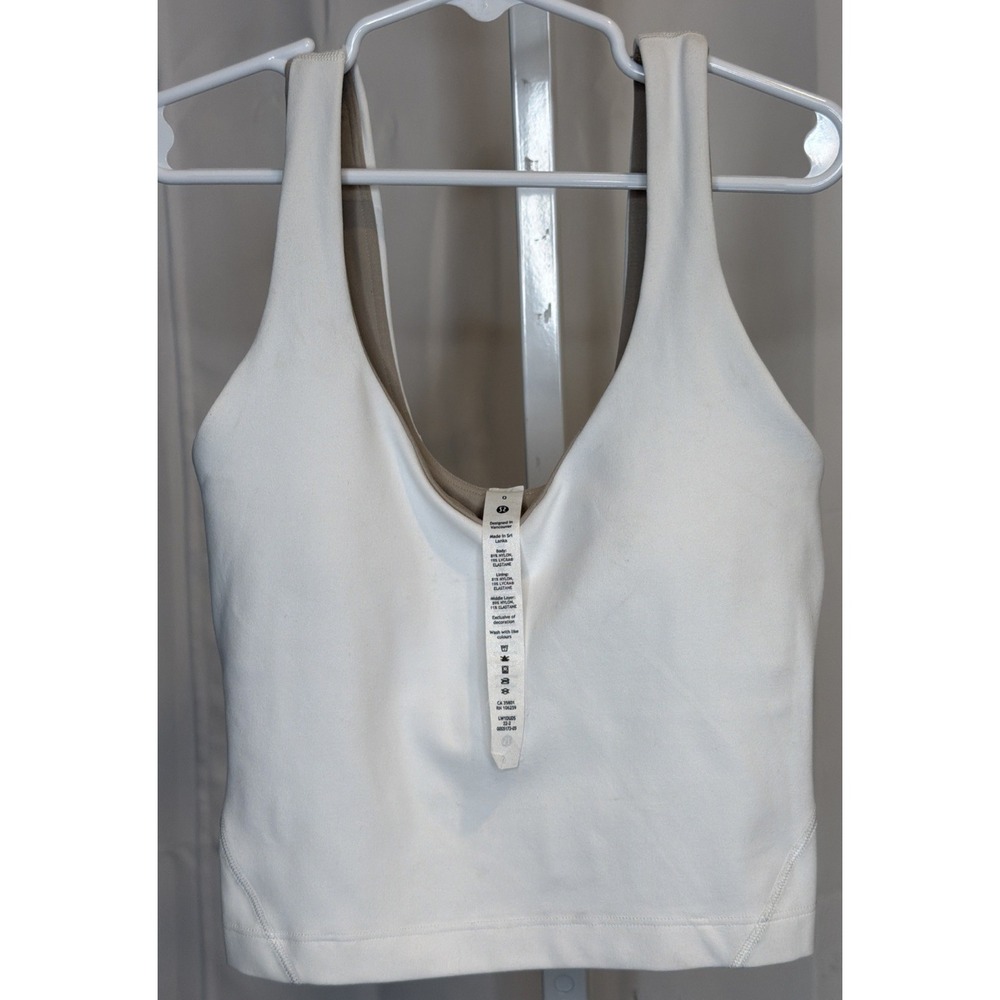 Lululemon Athletica Align Tank Top Cropped - White, Size 0 - Picture 4 of 8